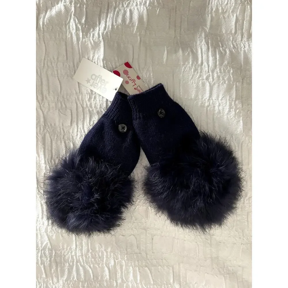 Ever After Bari Lynn Faux Fur Girls Fingerless Gloves One Size